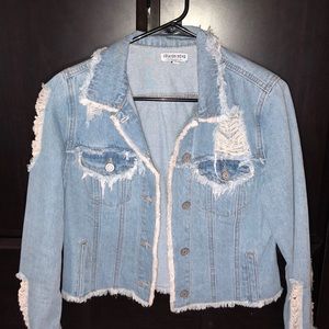 Fashion Nova Distressed Jean Jacket